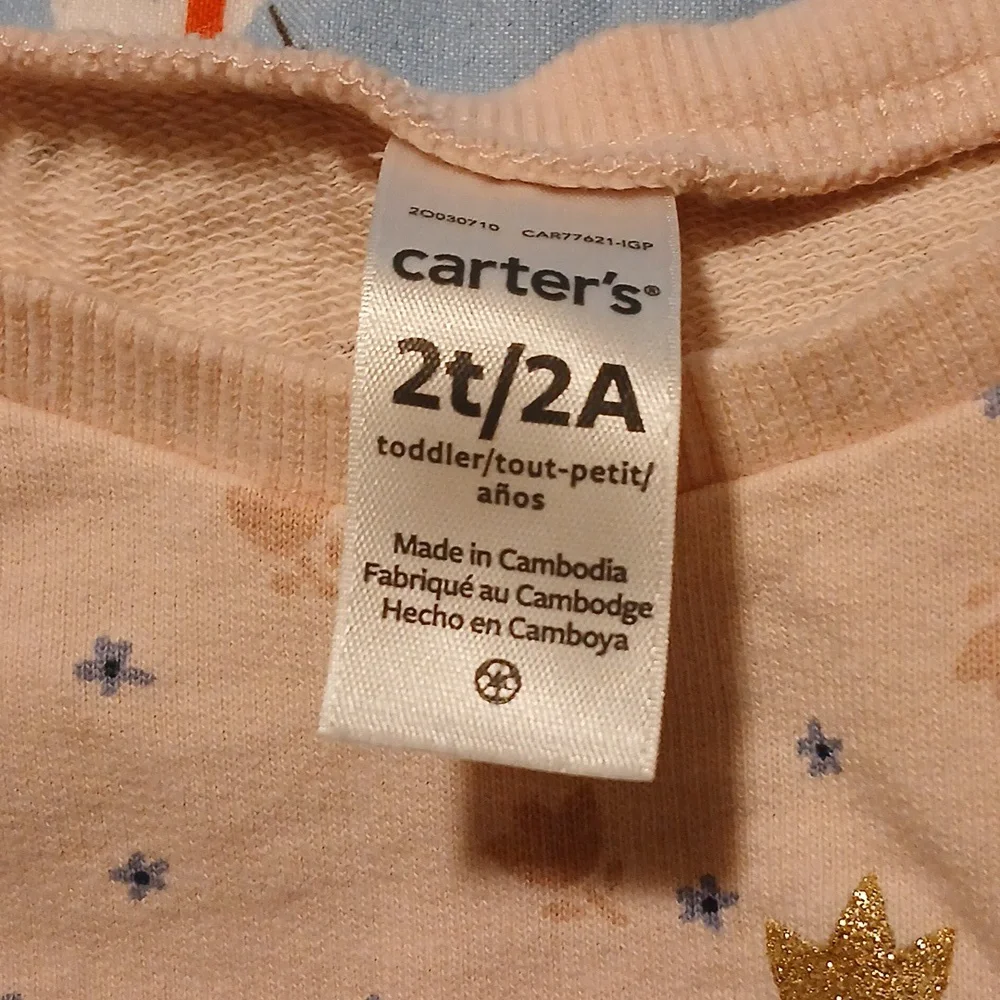 Carters Pink Swan Sweatshirt 2T